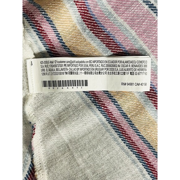 Forever 21+ Chambray Wrap Dress White Pink Orange Stripe Summer Plus Size 2X - Picture 8 of 14